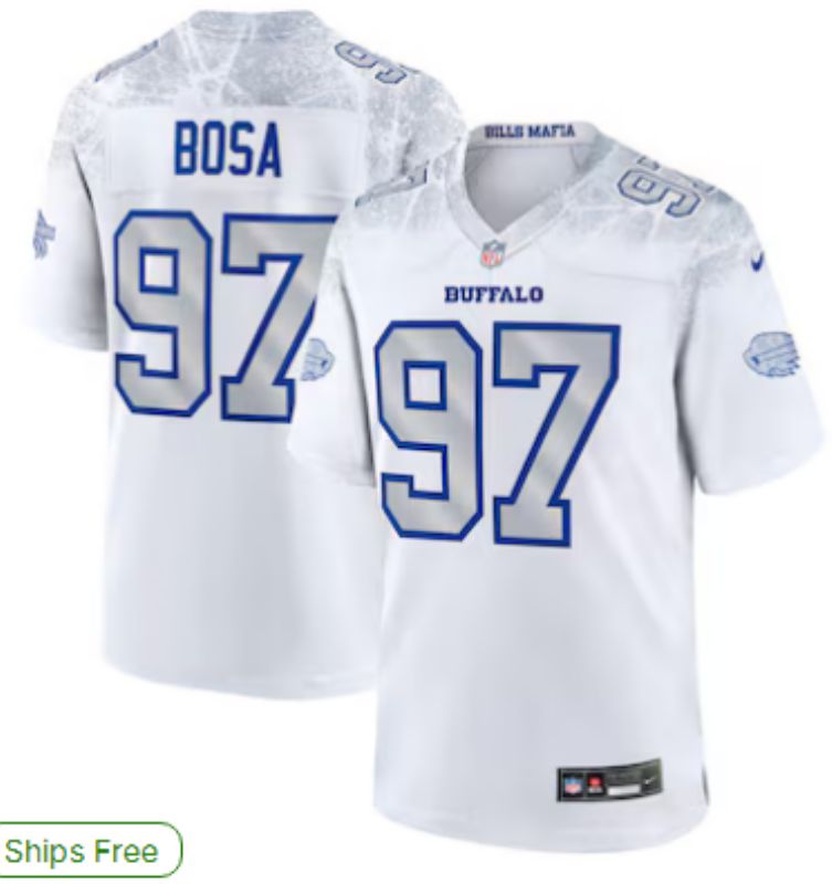 Men Buffalo Bills #97 Bosa Nike White 2025 Rivalries Collection Limited NFL Jersey